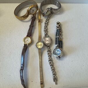 Geneva Gold Watch with Genuine Leather Strap